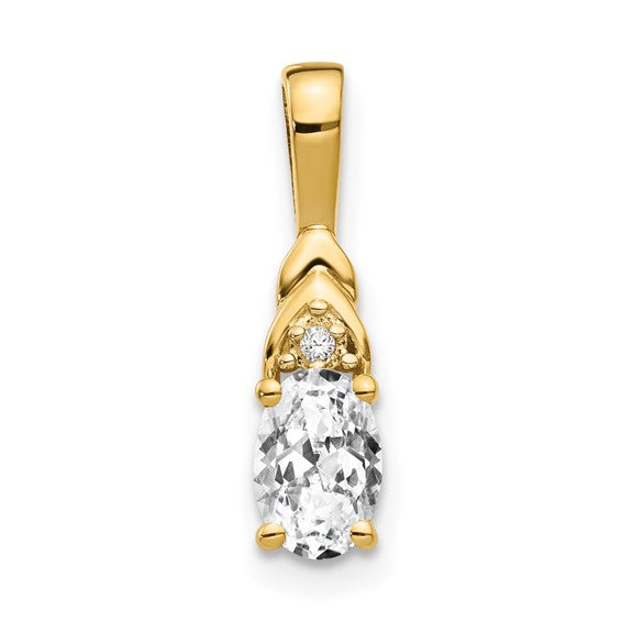 14k Gold Oval Gemstone and Diamond Pendants- Sparkle & Jade-SparkleAndJade.com XBS267