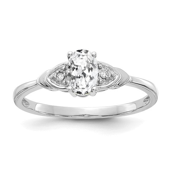 14k Gold Oval Genuine Gemstone Diamond Rings- Sparkle & Jade-SparkleAndJade.com XBS231