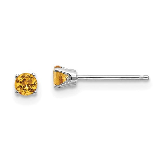 14k Gold Round Genuine Stone Birthstone Stud Earrings - Various Sizes- Sparkle & Jade-SparkleAndJade.com XBE117