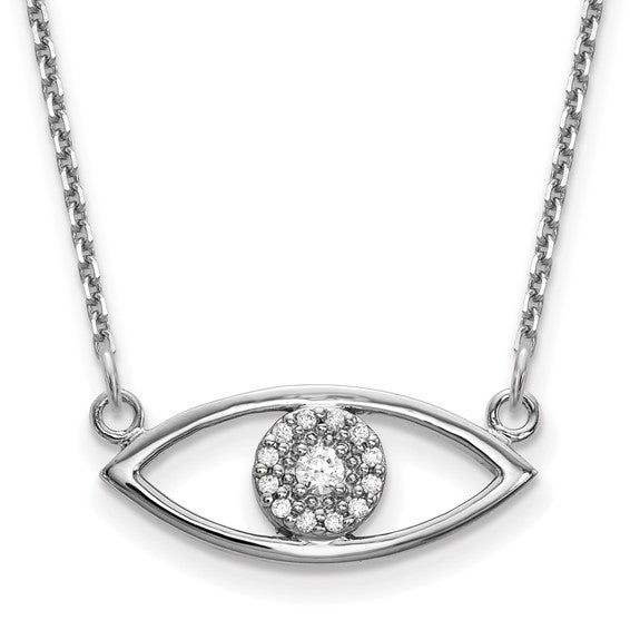 14k Gold Small Diamond Evil Eye Necklace- Sparkle & Jade-SparkleAndJade.com XP5046WA
