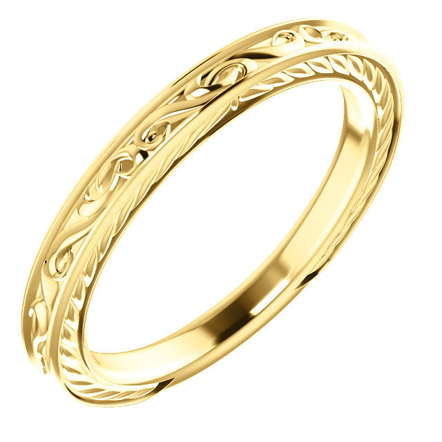 14k Gold Vintage-Style Filigree Carved Band - White, Yellow or Rose- Sparkle & Jade-SparkleAndJade.com 123061:102:P
