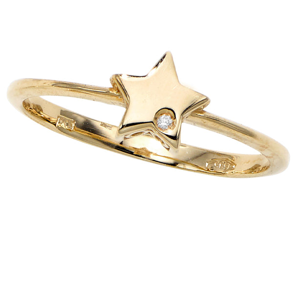 14k Gold .005ct Diamond Star Ring- Sparkle & Jade-SparkleAndJade.com R7205-07