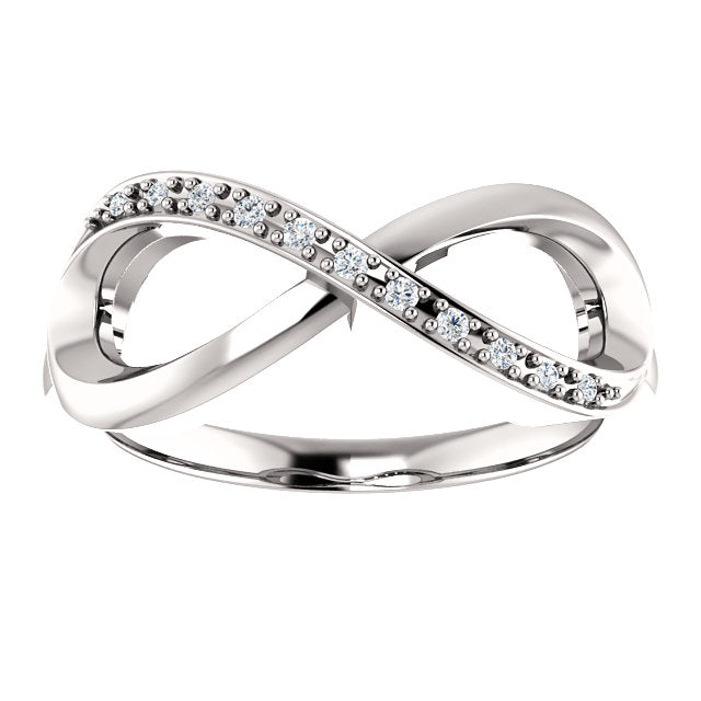 14k Gold .05 CTW Diamond Infinity Ring- Sparkle & Jade-SparkleAndJade.com 
