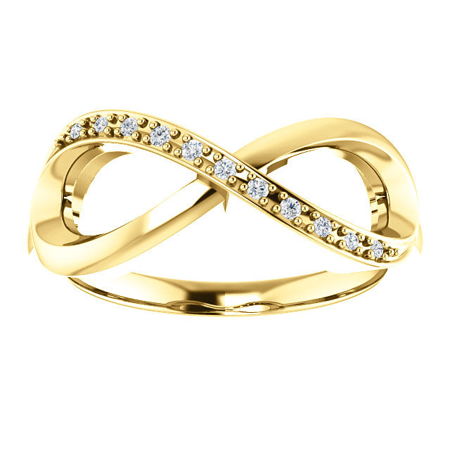 14k Gold .05 CTW Diamond Infinity Ring- Sparkle & Jade-SparkleAndJade.com 651086:60000:P