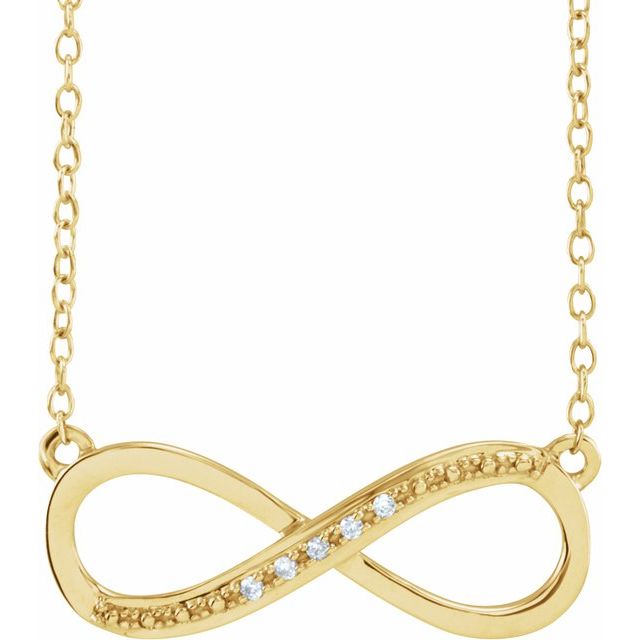 14k Gold .06 CTW Diamond 16-18" Infinity Necklace- Sparkle & Jade-SparkleAndJade.com 651091:60000:P