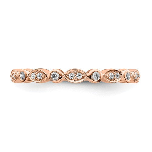 14k Rose Gold Diamond Set Of 2 Wedding Bands- Sparkle & Jade-SparkleAndJade.com RM6355B-018-RAA