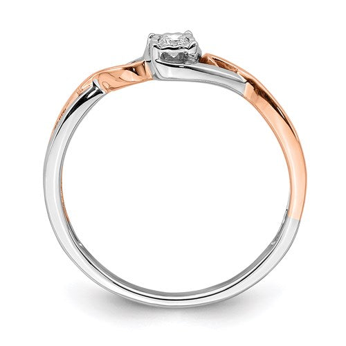 14k White And Rose Gold Diamond Promise Ring- Sparkle & Jade-SparkleAndJade.com RM6601E-010-WRAA