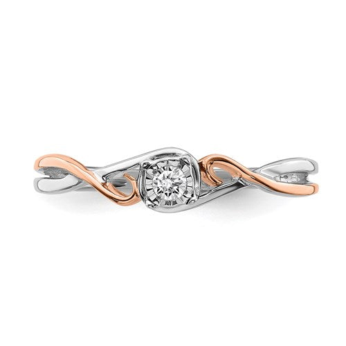 14k White And Rose Gold Diamond Promise Ring- Sparkle & Jade-SparkleAndJade.com RM6601E-010-WRAA