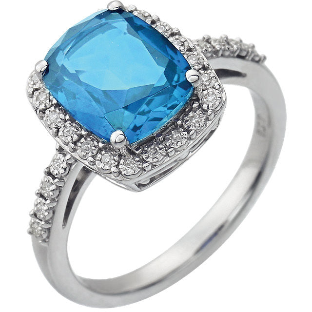 14k White Gold 10x8 Cushion Swiss Blue Topaz & Diamond Halo Ring- Sparkle & Jade-SparkleAndJade.com 651426:70001:P