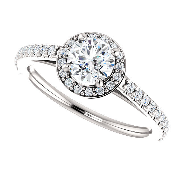 14k White Gold 3/4 CTW Round Diamond Halo-Style Complete Engagement Ring- Sparkle & Jade-SparkleAndJade.com 121987:60005:P