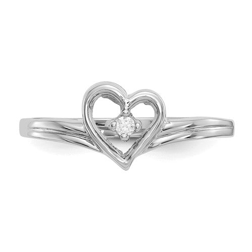 14k White Gold AA Diamond Heart Ring- Sparkle & Jade-SparkleAndJade.com Y1781AA