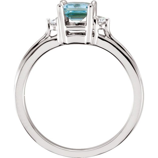 14k White Gold Aquamarine and Diamond Ring- Sparkle & Jade-SparkleAndJade.com 67684:101:P