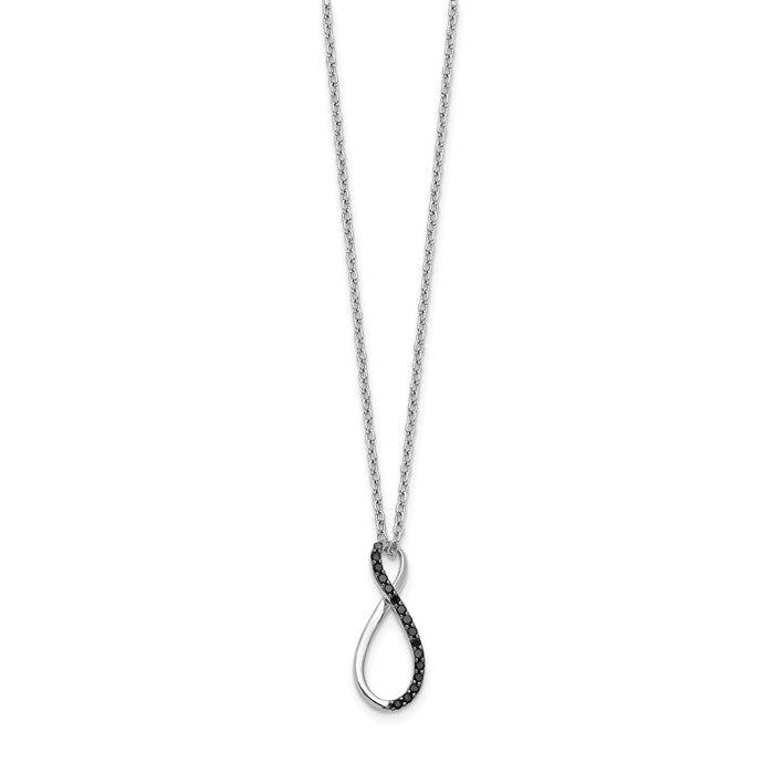 14k White Gold Black Diamond Vertical Infinity Necklace- Sparkle & Jade-SparkleAndJade.com PM4687-008-WA