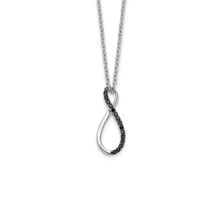 14k White Gold Black Diamond Vertical Infinity Necklace- Sparkle & Jade-SparkleAndJade.com PM4687-008-WA