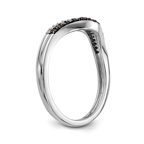 14k White Gold Black & White Diamond Wedding Anniversary Band- Sparkle & Jade-SparkleAndJade.com Y12483AA RM3448B-BK-020-WAA