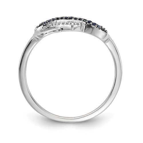 14k White Gold Blue And White Diamond Heart Infinity Ring- Sparkle & Jade-SparkleAndJade.com RM5726-BD-010-WA