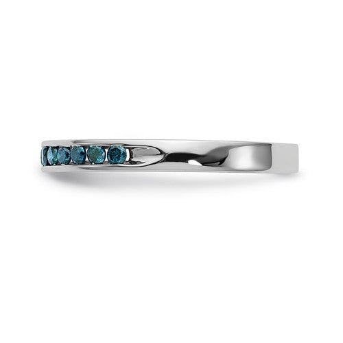 14k White Gold Blue Diamond Channel Set Anniversary Band- Sparkle & Jade-SparkleAndJade.com RM3436B-BD-025-WAA