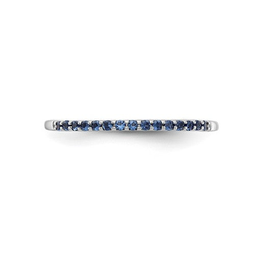 14k White Gold Blue Sapphire Anniversary Band Ring- Sparkle & Jade-SparkleAndJade.com RM5622-SA-W