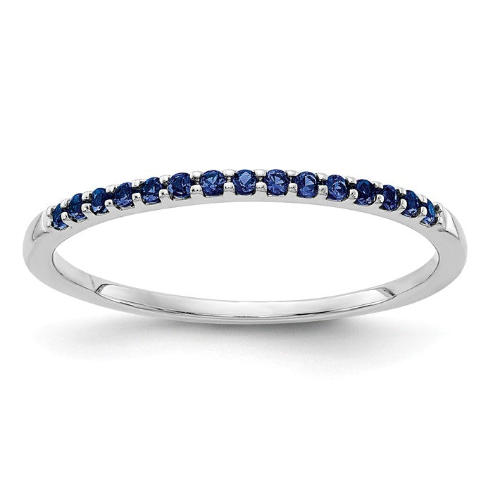 14k White Gold Blue Sapphire Anniversary Band Ring- Sparkle & Jade-SparkleAndJade.com RM5622-SA-W