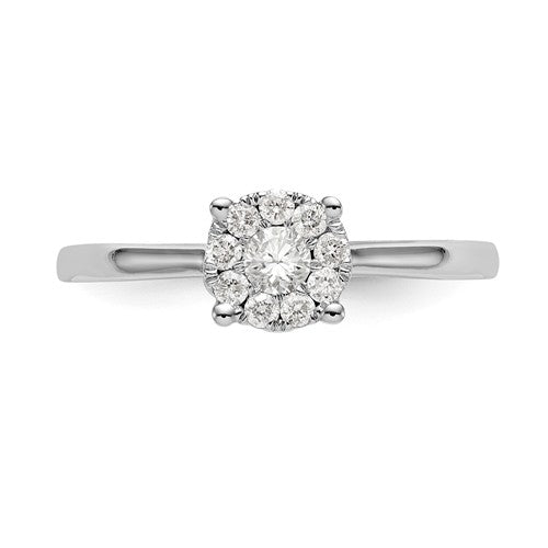 14k White Gold Cluster Round Diamond Engagement Ring- Sparkle & Jade-SparkleAndJade.com RM2351E-025-WAA