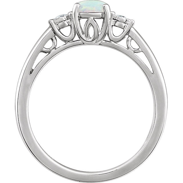 14k White Gold Created Opal & .04 CTW Diamond Ring- Sparkle & Jade-SparkleAndJade.com 651544:112:P