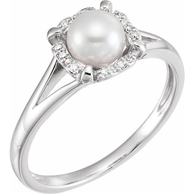14k White Gold Cushion Gemstone & .05 CTW Diamond Rings- Sparkle & Jade-SparkleAndJade.com 651952:60006:P