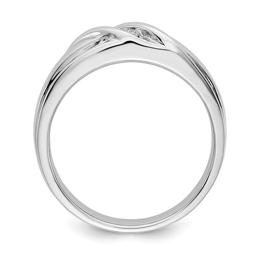 14k White Gold Diamond Men's Ring