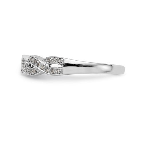 14k White Gold Diamond Infinity Twist Wedding Anniversary Band- Sparkle & Jade-SparkleAndJade.com Y8277AA RM2574B-012-WAA