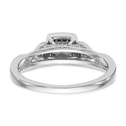 14k White Gold Diamond Princess Square Halo Infinity Side Engagement Ring- Sparkle & Jade-SparkleAndJade.com Y13458AA RM3144E-020-WAA