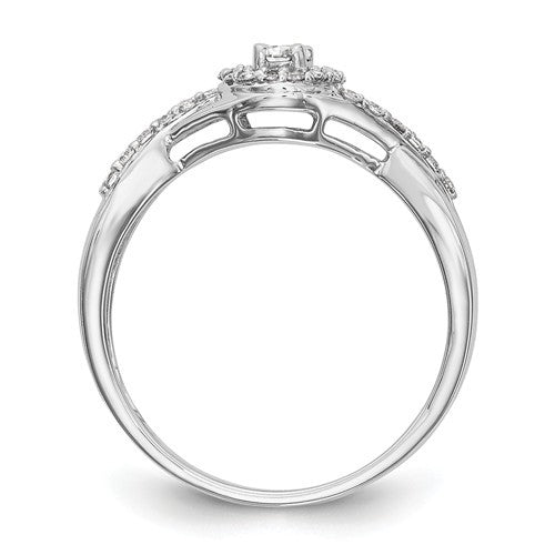 14k White Gold Diamond Round Halo Twist Complete Engagement Ring- Sparkle & Jade-SparkleAndJade.com Y9909AA RM2176E-010-WAA