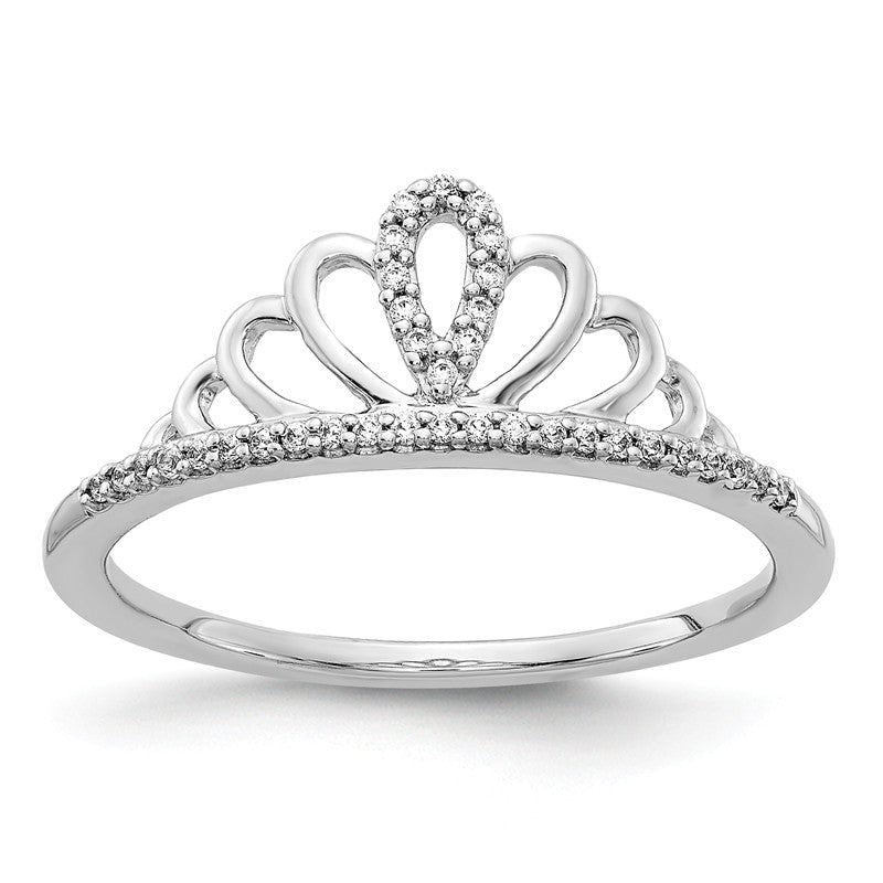 Real Diamond Wedding Ring in Gold, Crown Ring for Women (0.25 CT, HI-SI  Quality), 14K White Gold, US 11.50 - Walmart.com
