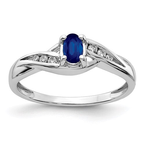14k White Gold Genuine Oval Blue Sapphire Diamond Ring- Sparkle & Jade-SparkleAndJade.com Y12987S/AA RM5751-SA-008-WA