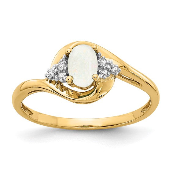 14k White Gold Genuine Oval Gemstone and Diamond Rings- Sparkle & Jade-SparkleAndJade.com XBS427