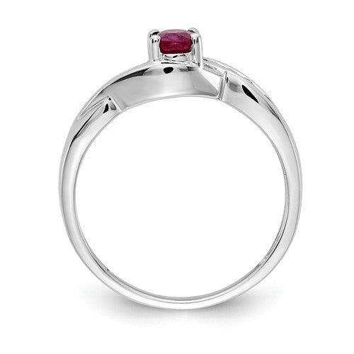 14k White Gold Genuine Oval Ruby & Diamond Ring- Sparkle & Jade-SparkleAndJade.com Y12964R/AA RM5751-RU-008-WA