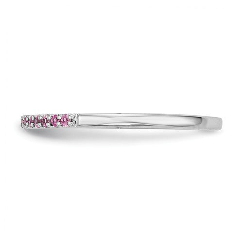 14k White Gold Genuine Pink Sapphire Anniversary Ring- Sparkle & Jade-SparkleAndJade.com Y13930PS/A RM5622-PS-W