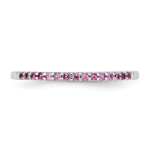 14k White Gold Genuine Pink Sapphire Anniversary Ring- Sparkle & Jade-SparkleAndJade.com Y13930PS/A RM5622-PS-W