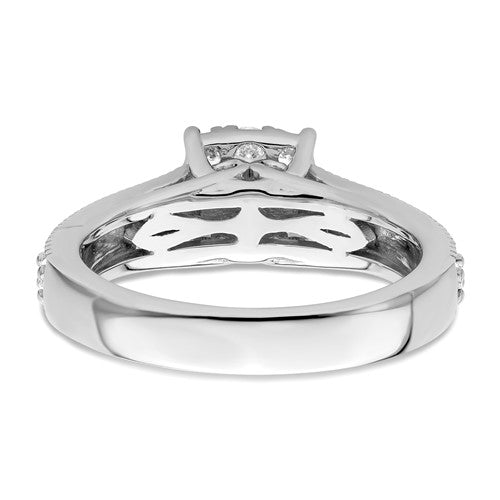 14k White Gold Lab Grown Diamond Cluster Engagement Ring- Sparkle & Jade-SparkleAndJade.com RM8818E-100-WLG