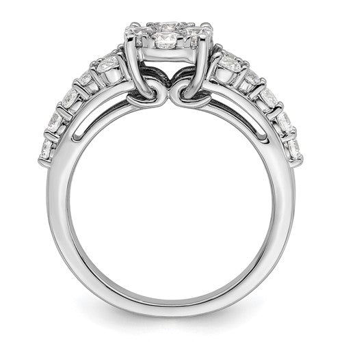 14k White Gold Lab Grown Diamond Cluster Engagement Ring- Sparkle & Jade-SparkleAndJade.com RM8837E-100-WLG