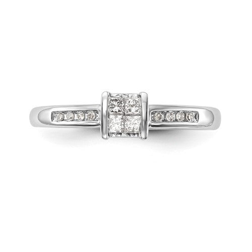 14k White Gold Multi-Stone Square and Channel Set Diamond Engagement Ring- Sparkle & Jade-SparkleAndJade.com Y9208AA RM2376E-016-WAA