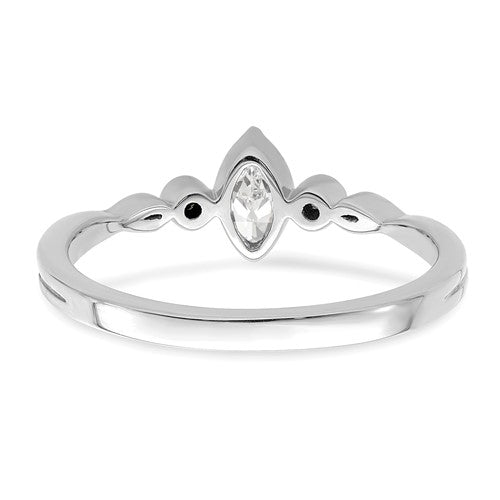 14k White Gold Petite 1/4 carat Marquise Diamond Complete Promise / Engagement Ring- Sparkle & Jade-SparkleAndJade.com RM7785E-024-WAA