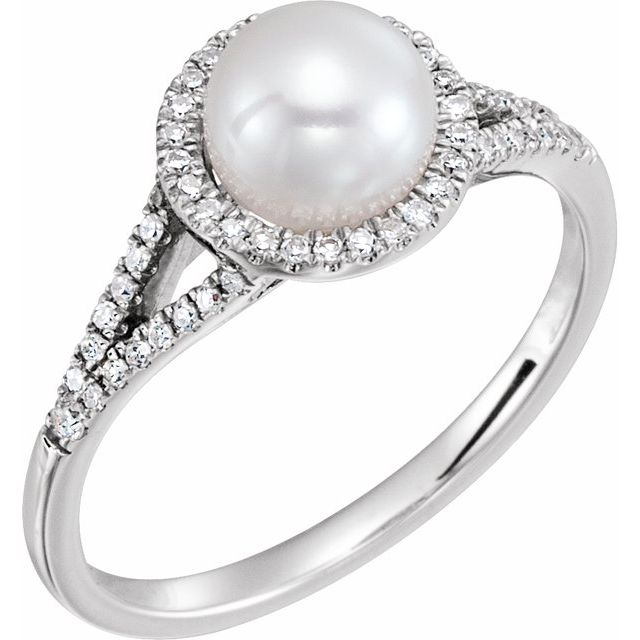 14k White Gold Round Gemstone & 1/5 CTW Diamond Halo Ring- Sparkle & Jade-SparkleAndJade.com 651300:70001:P
