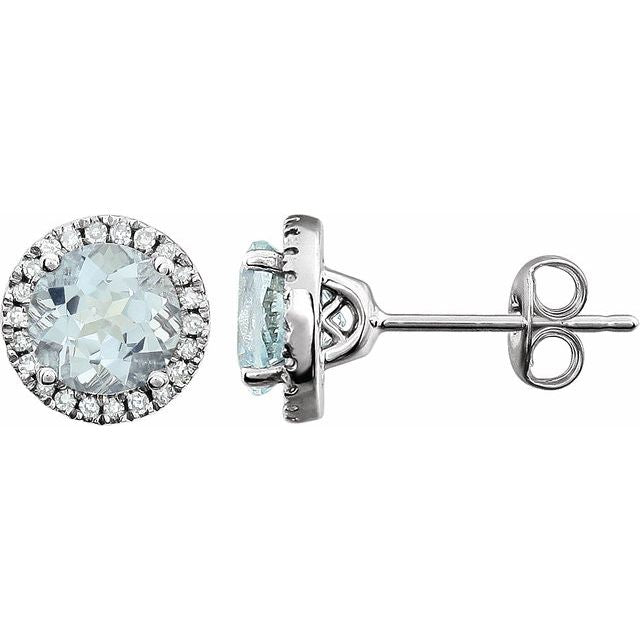 14k White Gold Sky 6mm Gemstones & 1/8 CTW Diamond Earrings- Sparkle & Jade-SparkleAndJade.com 651302:70003:P