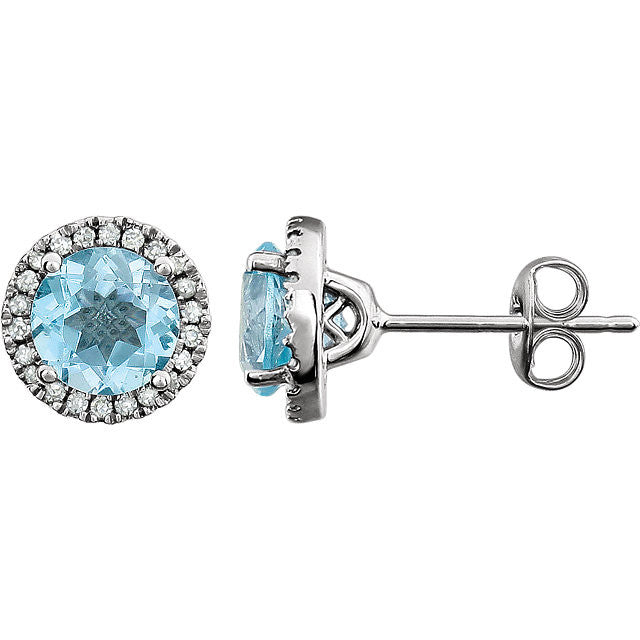 14k White Gold Sky 6mm Gemstones & 1/8 CTW Diamond Earrings- Sparkle & Jade-SparkleAndJade.com 651302:70004:P