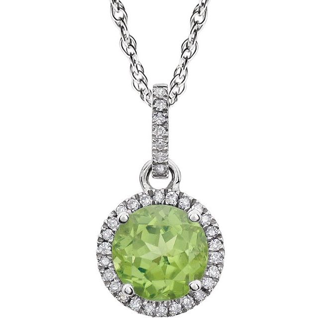 14k White Gold Sky Gemstone & Diamond Halo Necklace- Sparkle & Jade-SparkleAndJade.com 651301:70011:P