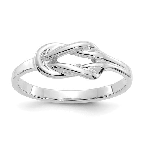 14k White Gold Solid Freeform Infinity Love Knot Ring- Sparkle & Jade-SparkleAndJade.com K4600W