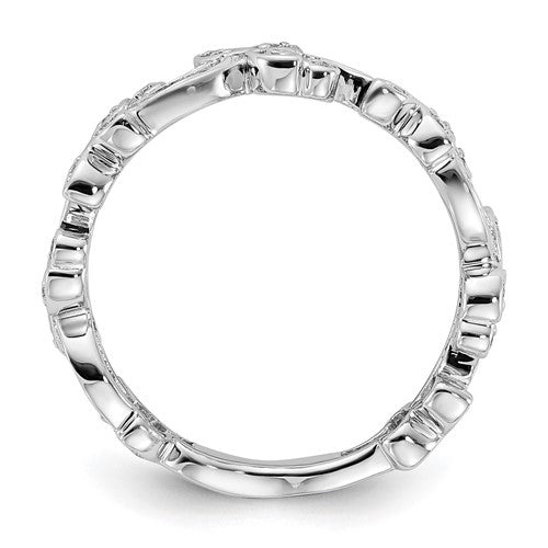 14k White Gold Vined Diamond Eternity Wedding Band Ring- Sparkle & Jade-SparkleAndJade.com Y9923AA RM5709-020-WA