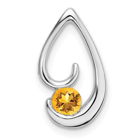 14k White or Yellow Gold Gemstone Slide Pendants- Sparkle & Jade-SparkleAndJade.com PM7145-CI-W