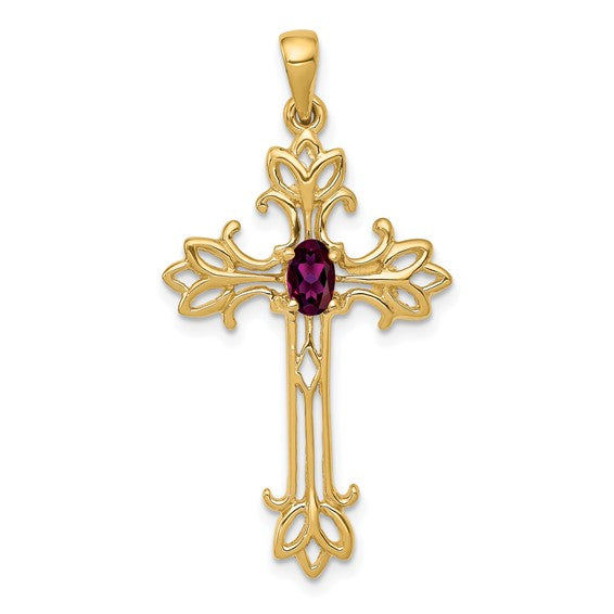 14k gold gemstone cross orders pendant