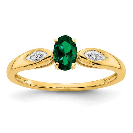 14k White or Yellow Gold Oval Gemstone Diamond Rings- Sparkle & Jade-SparkleAndJade.com XBS592