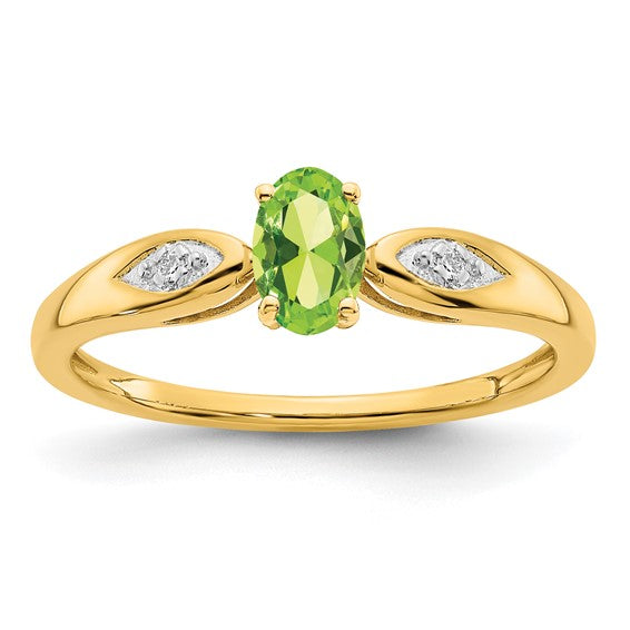 14k White or Yellow Gold Oval Gemstone Diamond Rings- Sparkle & Jade-SparkleAndJade.com XBS605